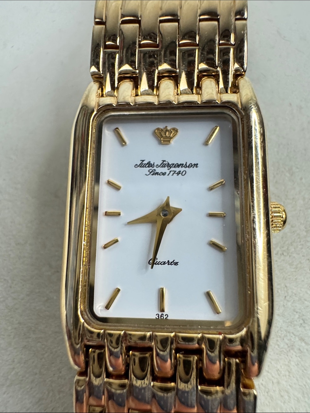Jules Jurgensen Gold-Tone Women's Bracelet Watch with White Dial clasp New - Picture 2 of 11